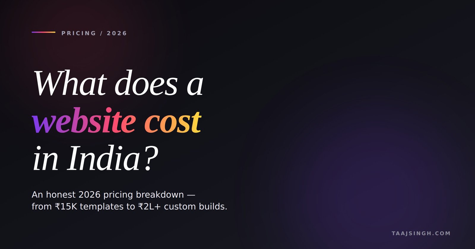 What does a website actually cost in India in 2026?